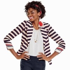 Cabi Blazer Womens Size 6 Cruise Jacket Striped Double Breasted Nautical 5094