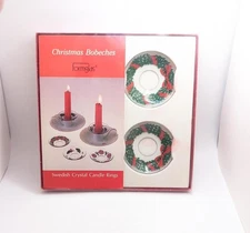 Vintage Christmas Bobeches Formglas Swedish Crystal Candle Rings Ring Protectors