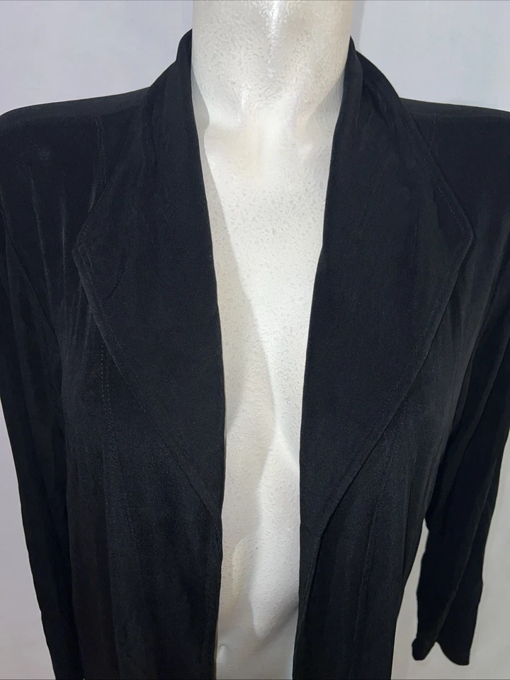 Chico’s travelers Jacket Size XL (3) Black Long Sleeve Open Slinky Cardigan - Image 2 of 4