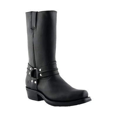 Grinders Renegade Hi Leder Cowboy/Biker Stiefel schwarz