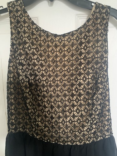 Gianni Bini Special Occasion Short Dress Black With Nude Underlay