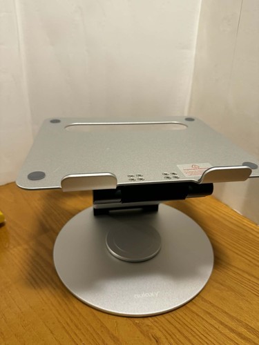 Nulaxy Telescopic 360 Rotating Laptop Stand for Desk Adjustable Height-Silver
