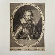 17th C Engraving of Maximilian I, Duke of Bavaria – Prince elector Roman Empire