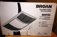 Broan PowerHeat BHF80 Bathroom Ventilation Exhaust Fan 80CFM Heater Non-Lighted