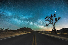 Joshua Tree National Park JT Road Night Starry Sky Photo Cool Wall Art Print Pos