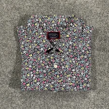 UNTUCKit Shirt Men XL Pink White Floral Slim Fit Short Sleeve Button Up Caberlot