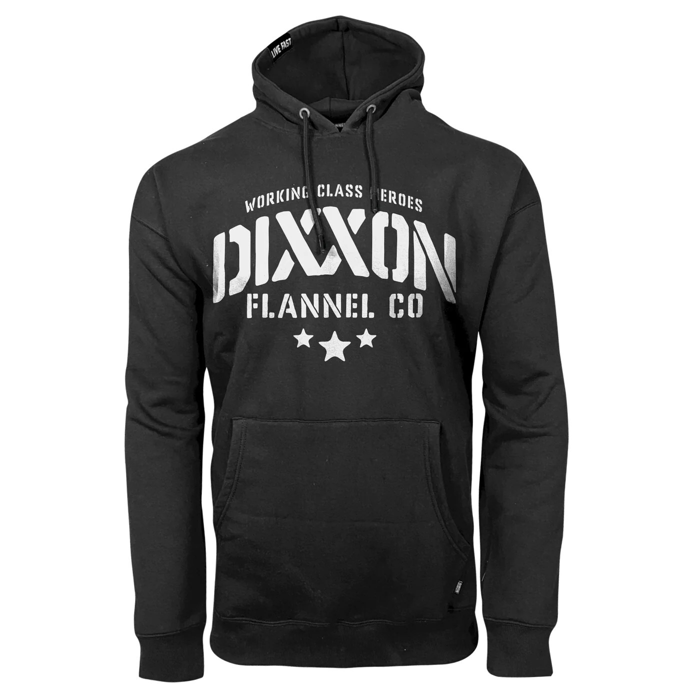 Dixxon Flannel Co Men's Medium Black & White Stencil Logo Pullover Hoodie BNIB