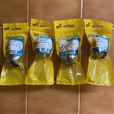 Designer Kuppelplatte Türstopper Satin Nickel Finish mit Befestigungen Neu 4 Stck. für £30