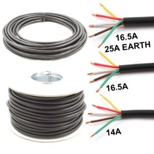 5 Core Cable 12v 24v Thin Wall Wire (14A 16.5A 25A) Trailer LED Lights etc