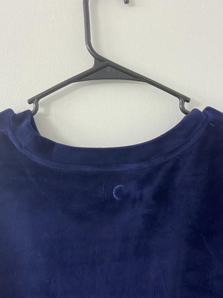 Zyia Active Velvet Blue Velour Logo Pullover Sweatshirt Size 2XL Athleisure - Image 3 of 4