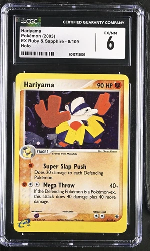 2003 Pokemon EX Ruby & Sapphire Hariyama Holo Rare #8/109 Vintage Card NM CGC 6
