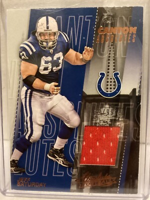 2017 Absolute Colts Center Jeff Saturday Canton Red Pro Bowl Jersey /99