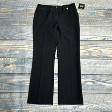 Anne Klein Black Trouser Dress Pants Size 4P Petite Stretch Pleated NWT 79
