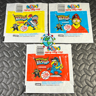 AWESOME ALLSTARS ALL THREE WAX WRAPPERS LEAF 1988 BUY MORE AND $AVE!