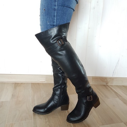 STIVALI LUNGHI DONNA IGIeCO sotto al ginocchio bassi casual pelle neri  comodi EUR 83,30 - PicClick IT