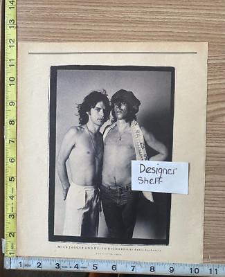 Mick Jagger & Keith Richards Rolling Stones 1975 Magazine Photograph