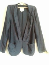 Ladies'  'silence & Noise' Soft Evening Jacket Size M. Silky Navy. Long Lapels.