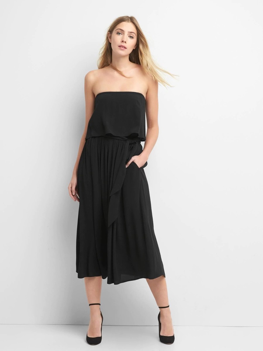 gap strapless dress 2 Can be worn strapless Women's Strapless Denim Maxi Dress