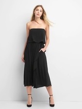 NWT Gap Tie-belt strapless dress, Black SIZE S #720019 v97/v1025
