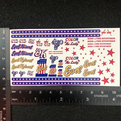 Clear 1:64 Waterslide Decal for JDM VW Silverado Camaro Evel Knievel