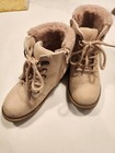 Excellent Toddler Girl Faux Suede Laced Up Sherpa-Cuff boots, Pink, size 11  — photo 7