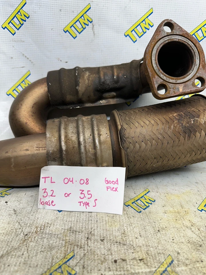 04-08 Acura TL Exhaust Down J Pipe Y Flex Pipe 3.2 base 3.5 TYPE S 05 06 07 OEM - Image 2 of 4
