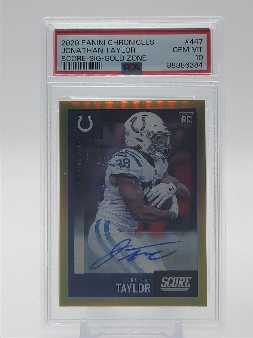 Jonathan Taylor Panini Chronicles Score #447 Signature-Gold Zone