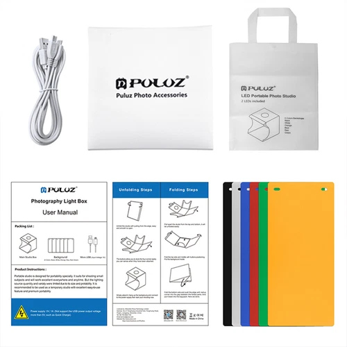 24" LED Photo Studio Light Box Portable Folding Photography Shooting Tent Kit - Bild 84 von 84