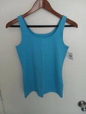 J Jill Perfect Tank Top Size XS Round Neck Aegean Blue Summer Shirt NWT