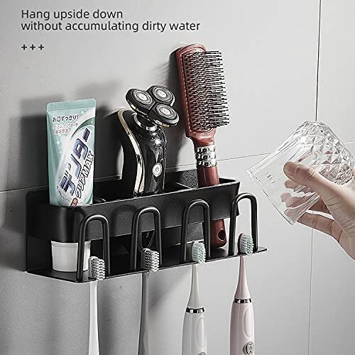 Zahnbürstenhalter Wand Badezimmer Zahnbürsten Halter Ohne Bohren Rostfrei Robust - Bild 15 von 46