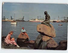 Postcard The Little Mermaid at the  Langelinie  Copenhagen Denmark
