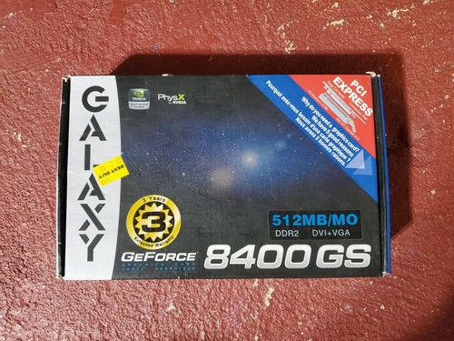 Galaxy NVidia GeForce 8400GS PCIE 512MB DDR2 64bit PCIE Graphics Card -Open Box - Picture 2 of 3