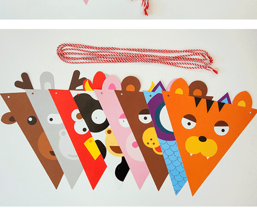 Xmas Jungle Animals Paper Garland Bunting Banner Celebration Party Decoration - Picture 3 of 8