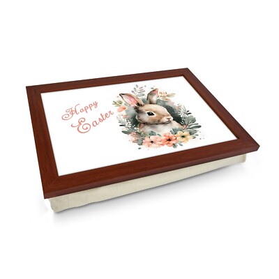 Frohe Ostern Hase Schoß Tablett - gepolstertes Tablett mit süßem Häschen Design, perfekt einfach