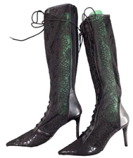 Justfab JF khloy lace high heel black goth witch cosplay boots women sz 8.5