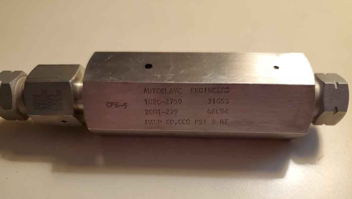 AUTOCLAVE ENGINEERS BALL CHECK VALVE 316 STAINLESS STEEL CF6-5102C