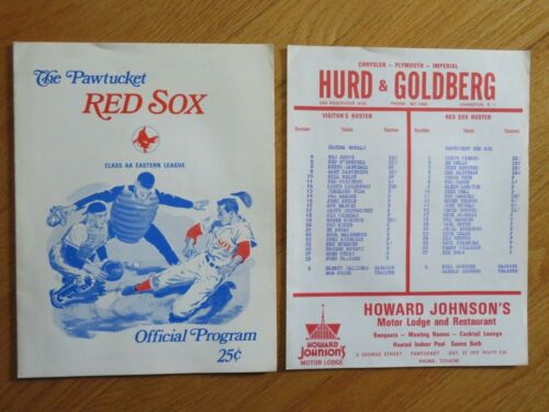 1973 PAWTUCKET RED SOX Program w/ Ticket CECIL COOPER JIM BURTON DICK POLE - Picture 1 of 7