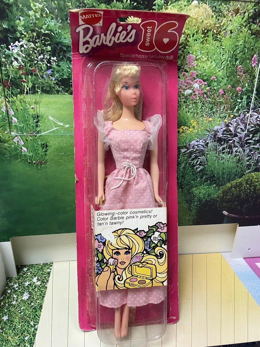 Vintage BARBIE SWEET 16 LOT Mail Invitation Iron On Patch Necklace