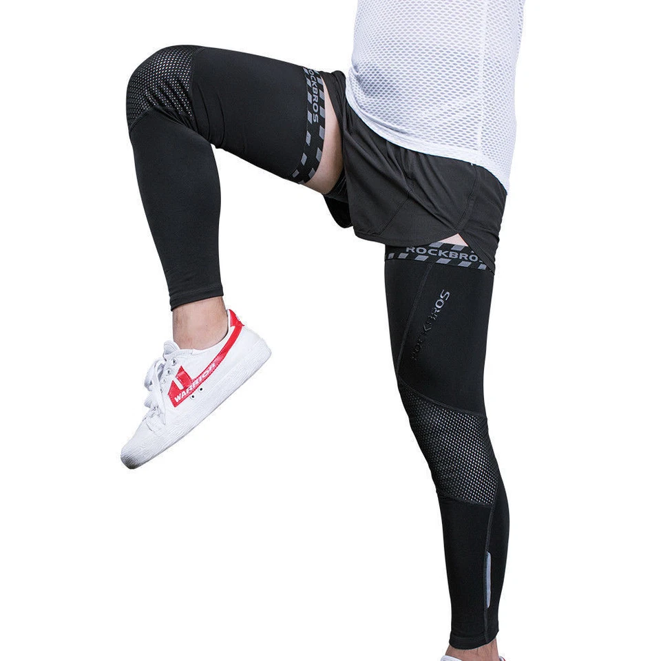 ROCKBROS Winter Fleece Warm Riding Sports Windproof Leg Warmers Black Leg Covers - Image 2 of 4