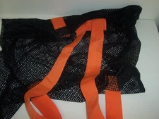 Black Mesh Lightweight shoulder 2 strap drawstring bag sports 27" L x 22"W Balls
