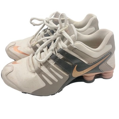 Nike Shox NZ Running Shoes Womens 7 Beige Tan Rose Gold Sneakers Y2K Style 2000s