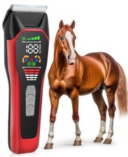 Horse Clippers Low Noise Rechargeble Horse Trimmer Kit, Pet Shaver for Heavy ...