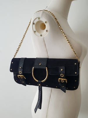 Vintage Dolce & Gabbana Nubuk & Python Leder  Tasche Y2K Glam Rock Bratz Baddie