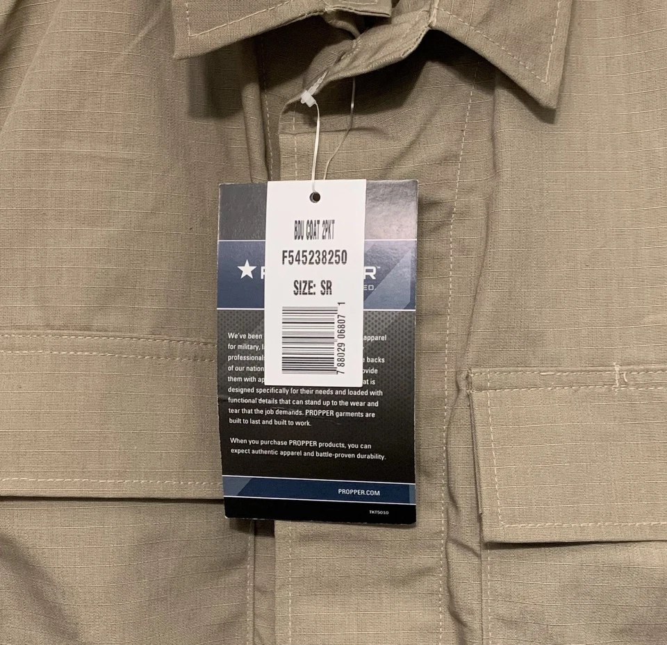 Abrigo Camisa Propper BDU 2 Bolsillos Para Hombres S Caqui Táctico Militar Seguridad Pública Nuevo con Etiquetas Foto 3 de 4