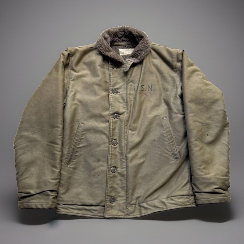 US Navy N-1 N1 Deck Jacket WW2 Era Alpaca Lining True Vintage Size 38