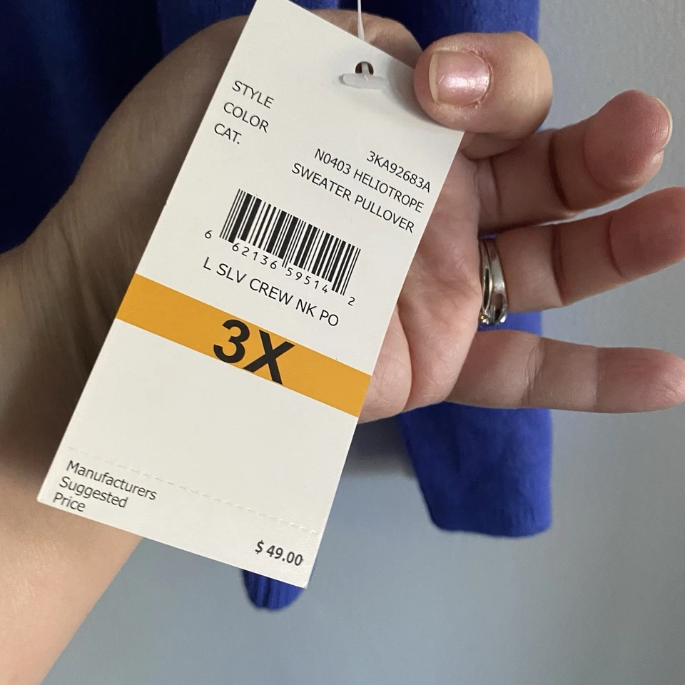 Suéter feminino Debbie Morgan 3X azul perivina profunda super macio conforto aconchegante - Imagem 4 de 4