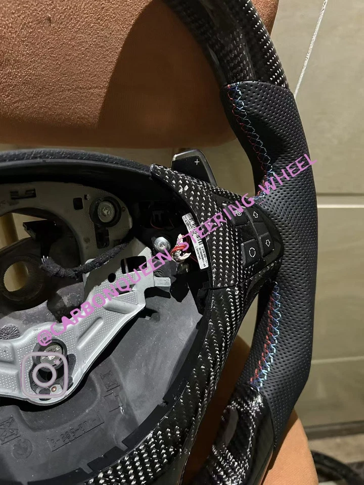 Руль BMW X5X6/E71/E70 из углеродного волокна с веслами + черная кожа - Изображение 3 из 4