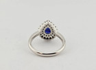 Vtg Natural Unheated Pear Cut Sapphire & Spinel Sterling Silver Ring/Earring set — photo 5