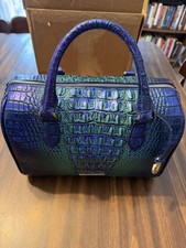 Brahmin Metallic Crocodile Embossed Satchel P...