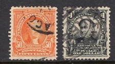 U.S. SC.#310 & #311  50c & $1.00 1902 DEFINITIVE ISSUES--USED---CAT. $135.00